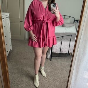 Eloquii Pink Leather Dress, Size 20